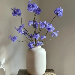 Zijden bloesemtak prunus malaga spray blauw paars 84cm