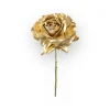 Zijden kunstbloem roos goud 67 cm
