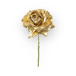 Zijden kunstbloem roos goud 67 cm