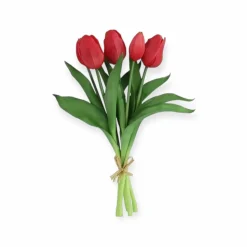 Zijden Tulpen boeket Fuchsia Real Touch – 28 cm